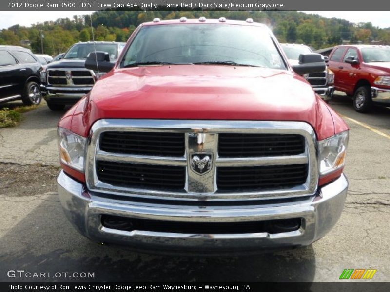 Flame Red / Dark Slate/Medium Graystone 2012 Dodge Ram 3500 HD ST Crew Cab 4x4 Dually