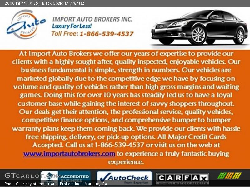 Black Obsidian / Wheat 2006 Infiniti FX 35