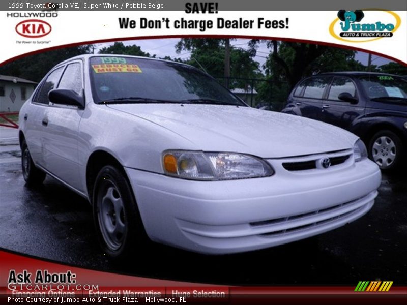 Super White / Pebble Beige 1999 Toyota Corolla VE
