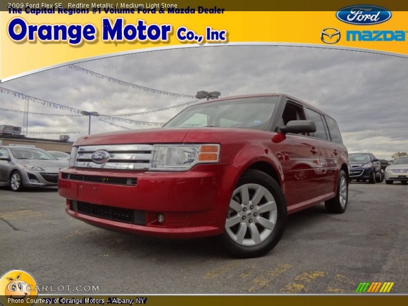 Redfire Metallic / Medium Light Stone 2009 Ford Flex SE