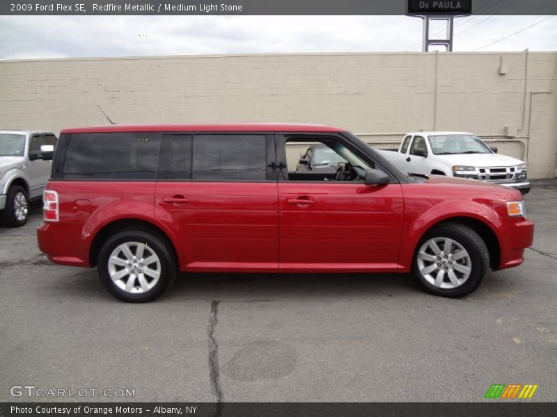 Redfire Metallic / Medium Light Stone 2009 Ford Flex SE