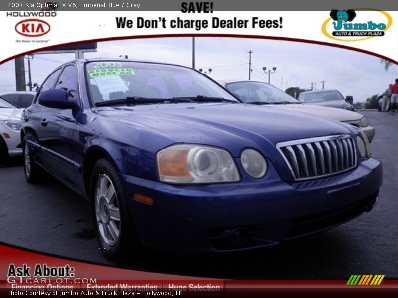Imperial Blue / Gray 2003 Kia Optima LX V6