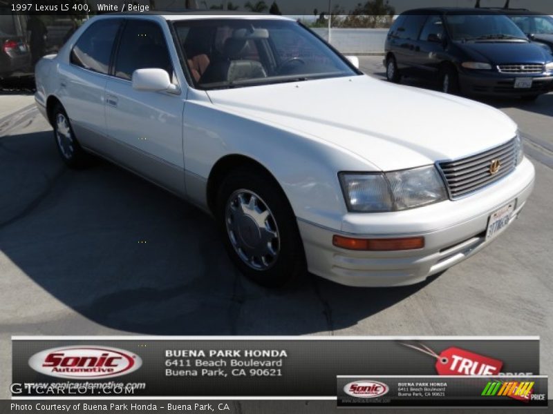 White / Beige 1997 Lexus LS 400