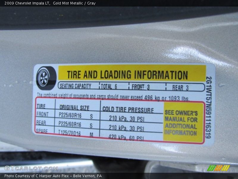 Gold Mist Metallic / Gray 2009 Chevrolet Impala LT