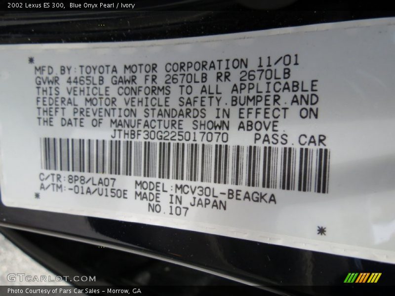 8P8 - 2002 Lexus ES 300