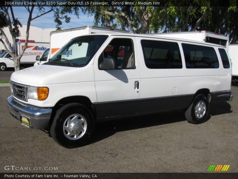 Oxford White / Medium Flint 2004 Ford E Series Van E350 Super Duty XLT 15 Passenger