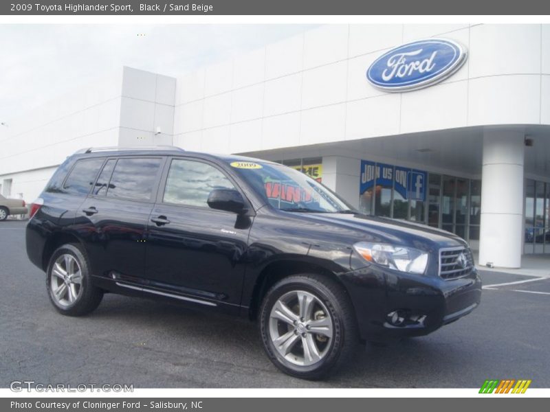 Black / Sand Beige 2009 Toyota Highlander Sport