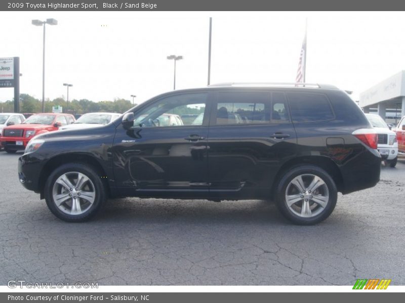 Black / Sand Beige 2009 Toyota Highlander Sport