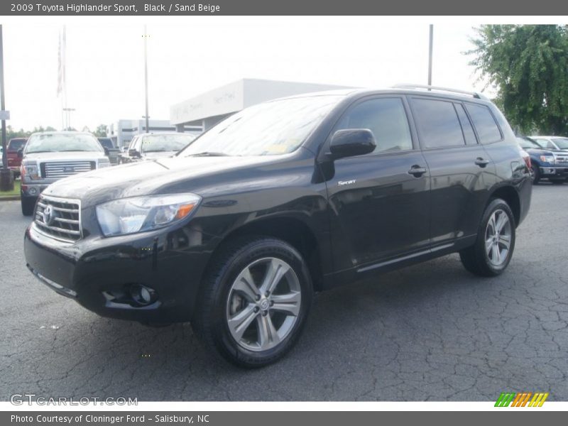 Black / Sand Beige 2009 Toyota Highlander Sport