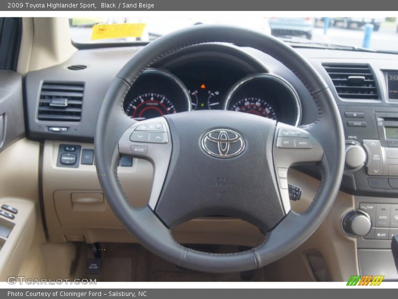 Black / Sand Beige 2009 Toyota Highlander Sport