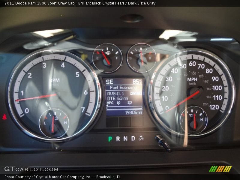 Brilliant Black Crystal Pearl / Dark Slate Gray 2011 Dodge Ram 1500 Sport Crew Cab