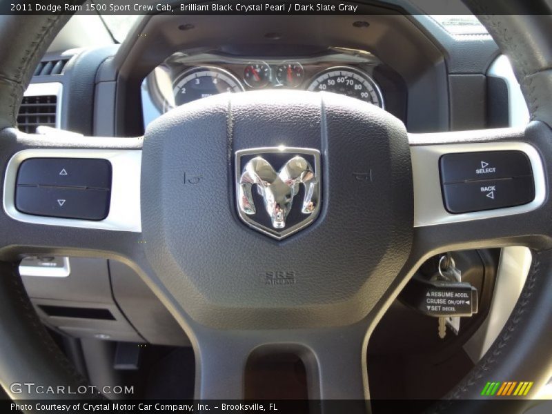 Brilliant Black Crystal Pearl / Dark Slate Gray 2011 Dodge Ram 1500 Sport Crew Cab