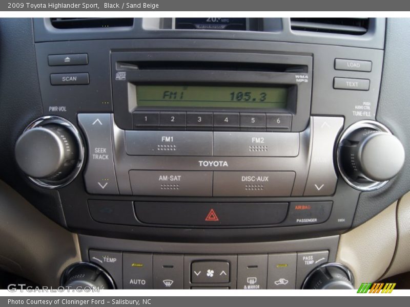 Black / Sand Beige 2009 Toyota Highlander Sport