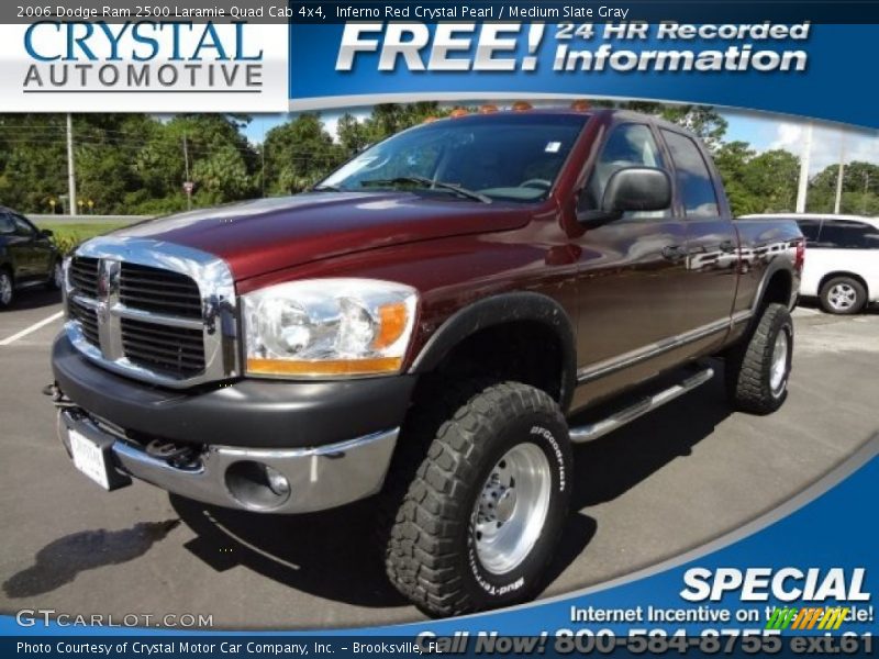 Inferno Red Crystal Pearl / Medium Slate Gray 2006 Dodge Ram 2500 Laramie Quad Cab 4x4
