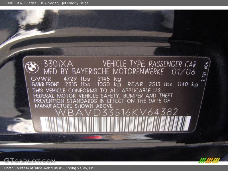 Jet Black / Beige 2006 BMW 3 Series 330xi Sedan