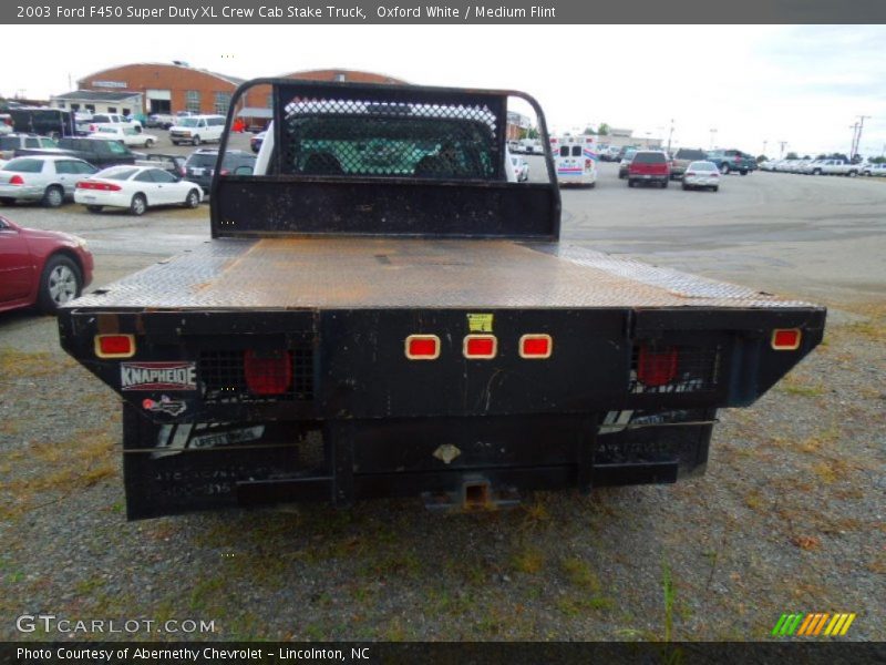 Oxford White / Medium Flint 2003 Ford F450 Super Duty XL Crew Cab Stake Truck
