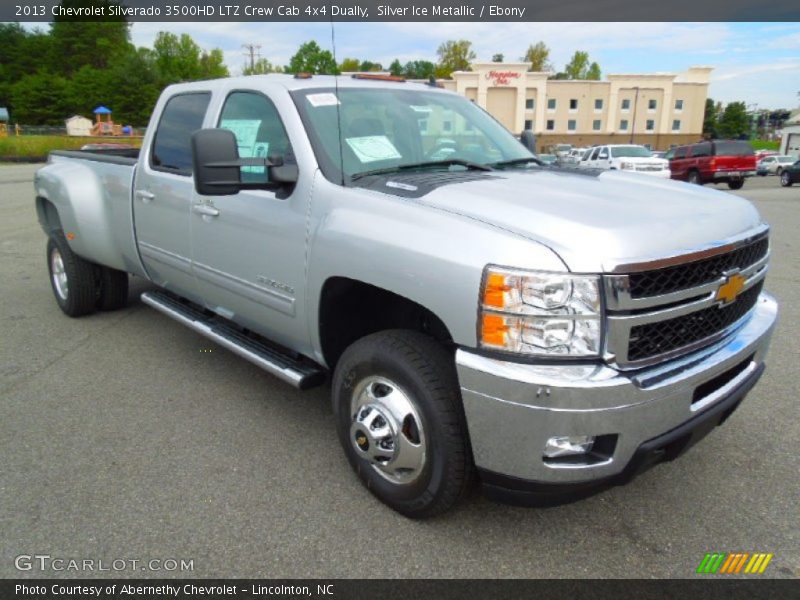 Front 3/4 View of 2013 Silverado 3500HD LTZ Crew Cab 4x4 Dually