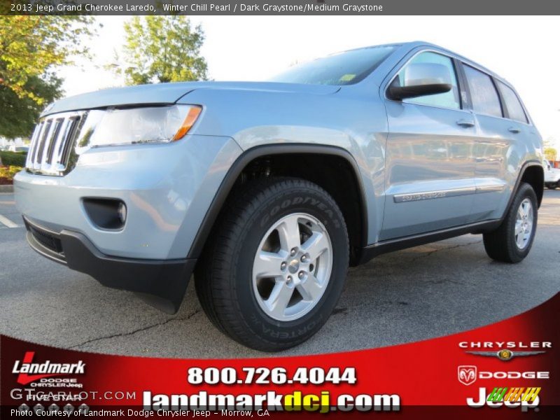 Winter Chill Pearl / Dark Graystone/Medium Graystone 2013 Jeep Grand Cherokee Laredo