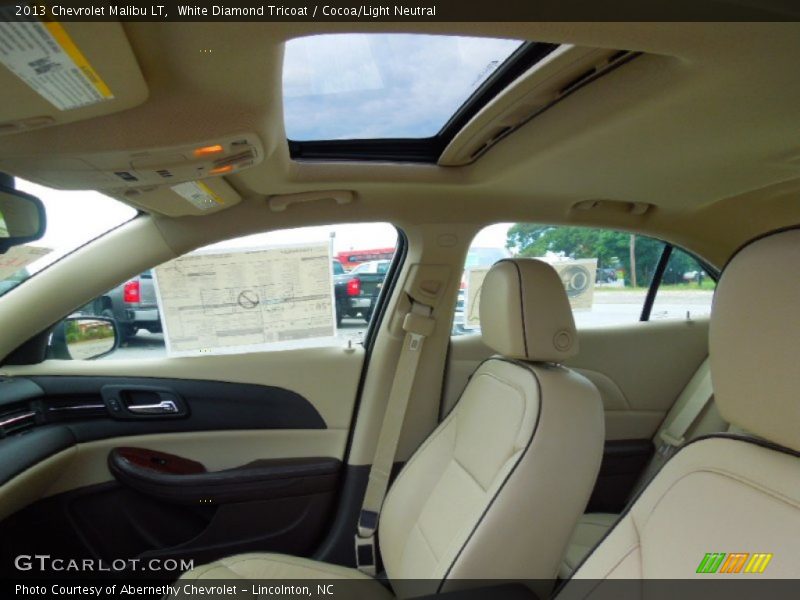 White Diamond Tricoat / Cocoa/Light Neutral 2013 Chevrolet Malibu LT