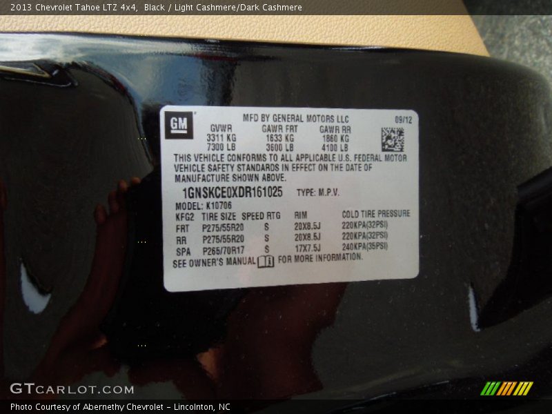 Black / Light Cashmere/Dark Cashmere 2013 Chevrolet Tahoe LTZ 4x4