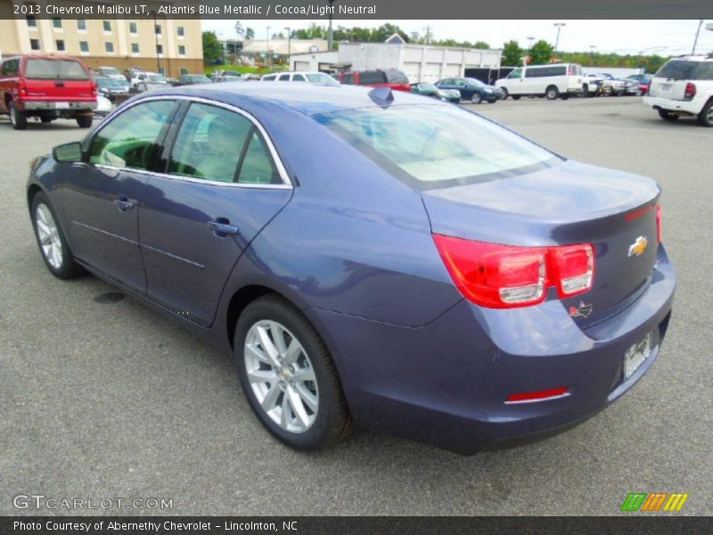 Atlantis Blue Metallic / Cocoa/Light Neutral 2013 Chevrolet Malibu LT