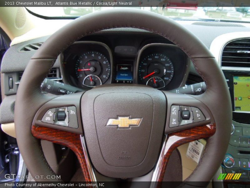 Atlantis Blue Metallic / Cocoa/Light Neutral 2013 Chevrolet Malibu LT