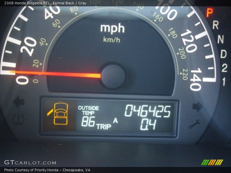 Formal Black / Gray 2008 Honda Ridgeline RTL