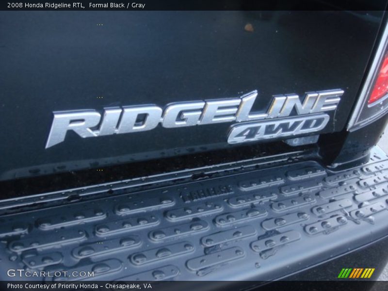 Formal Black / Gray 2008 Honda Ridgeline RTL