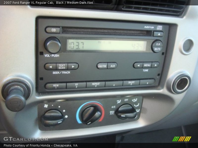 Black / Medium Dark Flint 2007 Ford Ranger XL Regular Cab