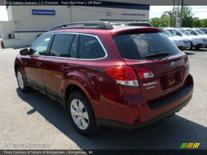 Ruby Red Pearl / Off Black 2012 Subaru Outback 2.5i Premium