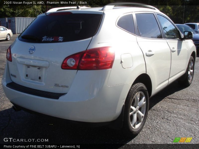 Phantom White Pearl / Black 2008 Nissan Rogue SL AWD