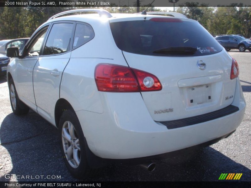 Phantom White Pearl / Black 2008 Nissan Rogue SL AWD