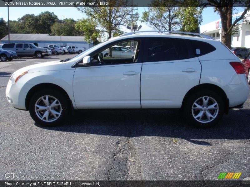 Phantom White Pearl / Black 2008 Nissan Rogue SL AWD