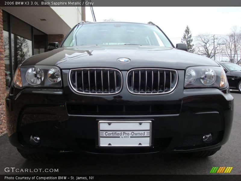 Black Sapphire Metallic / Grey 2006 BMW X3 3.0i
