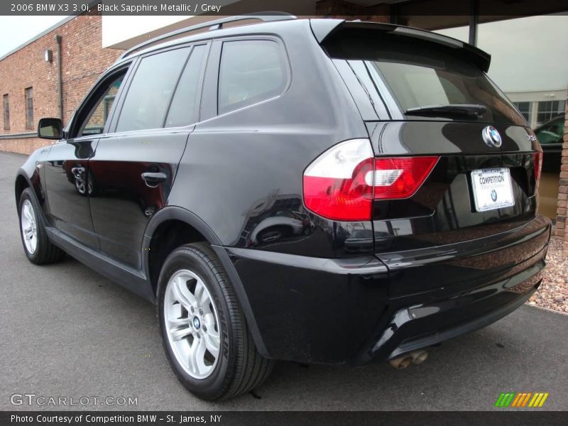 Black Sapphire Metallic / Grey 2006 BMW X3 3.0i