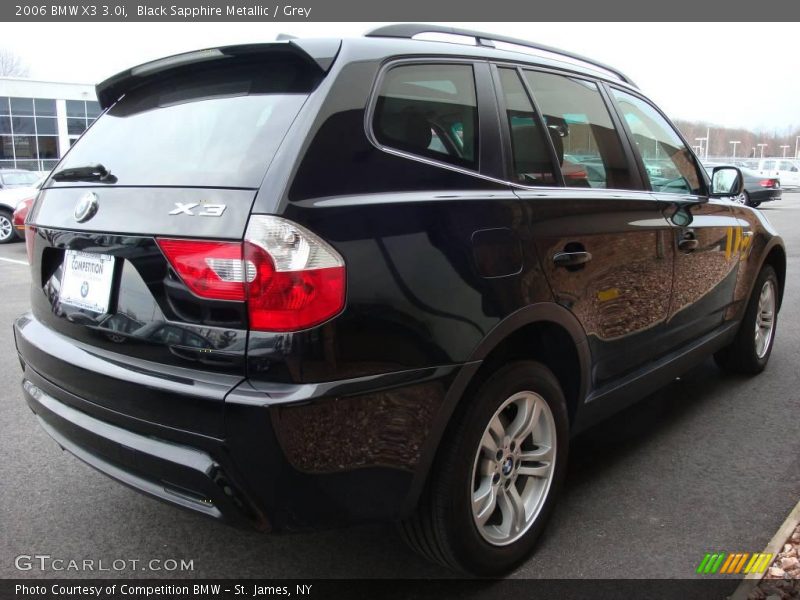 Black Sapphire Metallic / Grey 2006 BMW X3 3.0i