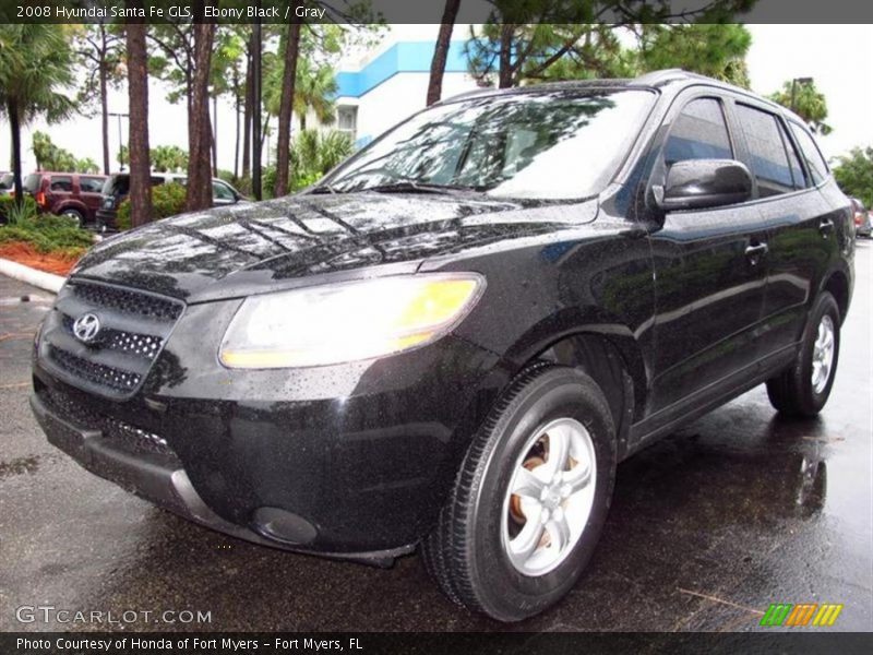 Ebony Black / Gray 2008 Hyundai Santa Fe GLS