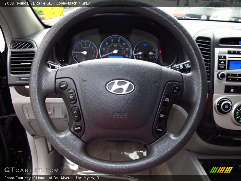 Ebony Black / Gray 2008 Hyundai Santa Fe GLS