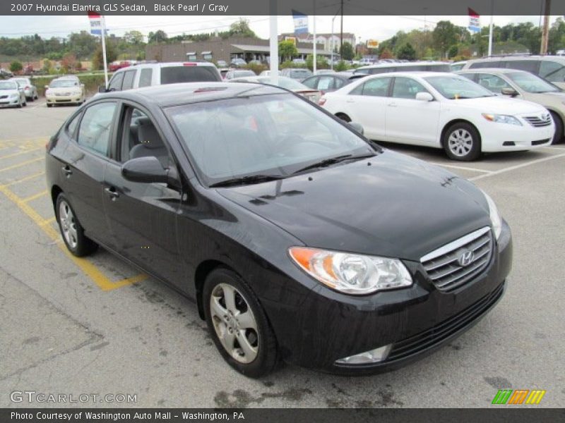 Black Pearl / Gray 2007 Hyundai Elantra GLS Sedan