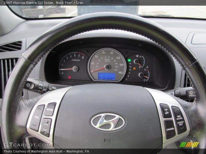 Black Pearl / Gray 2007 Hyundai Elantra GLS Sedan