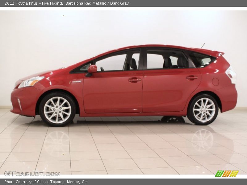  2012 Prius v Five Hybrid Barcelona Red Metallic