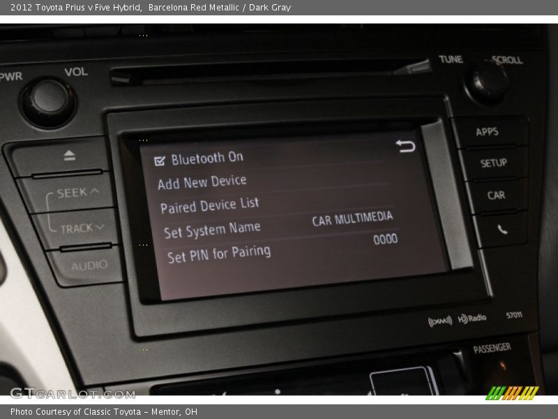 Barcelona Red Metallic / Dark Gray 2012 Toyota Prius v Five Hybrid