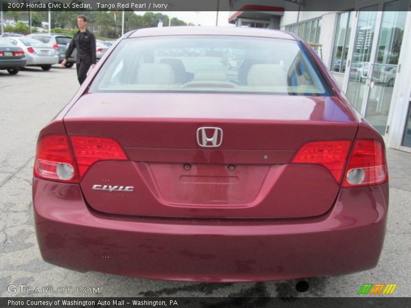 Tango Red Pearl / Ivory 2007 Honda Civic LX Sedan