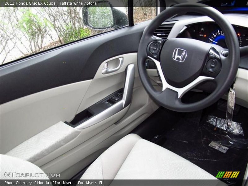 Taffeta White / Stone 2012 Honda Civic EX Coupe