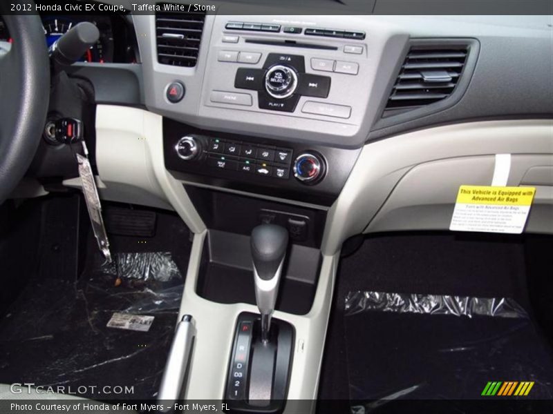 Taffeta White / Stone 2012 Honda Civic EX Coupe