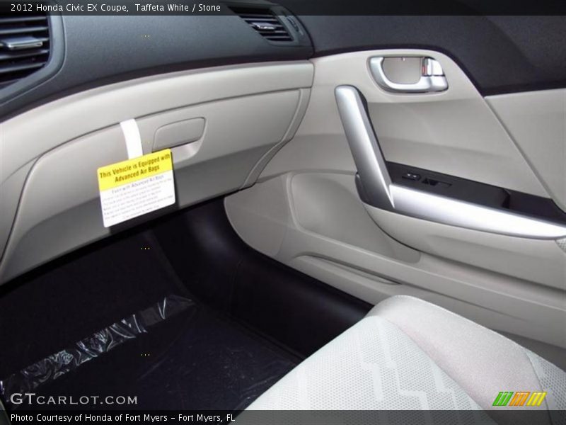 Taffeta White / Stone 2012 Honda Civic EX Coupe