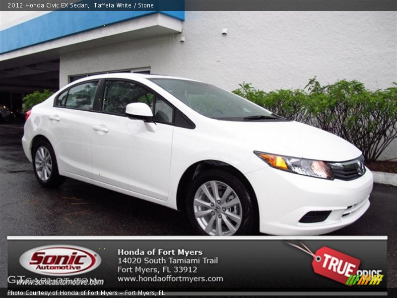 Taffeta White / Stone 2012 Honda Civic EX Sedan