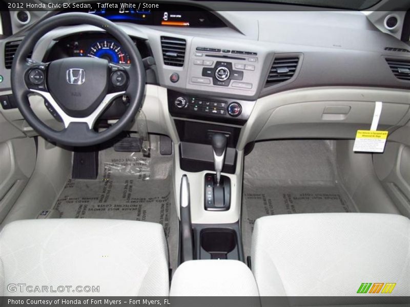 Taffeta White / Stone 2012 Honda Civic EX Sedan