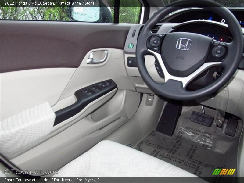 Taffeta White / Stone 2012 Honda Civic EX Sedan