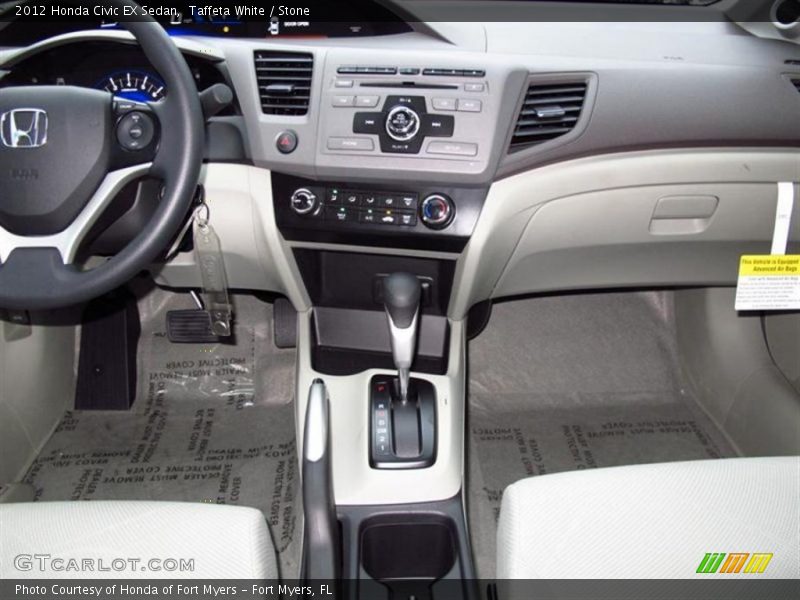 Taffeta White / Stone 2012 Honda Civic EX Sedan